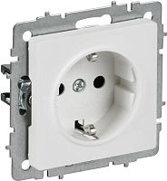 Розетка с заземлением без рамки IEK Brite РС11-1-0-БрАБ 1-м. Арктический белый картинка